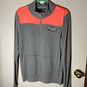 Pink VS half zip sweater